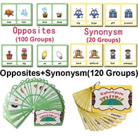 120 Groups Opposites Synonyms English Flashcards Word Card Games for Kids Baby Learning Educational Toys For Children Montessori 1