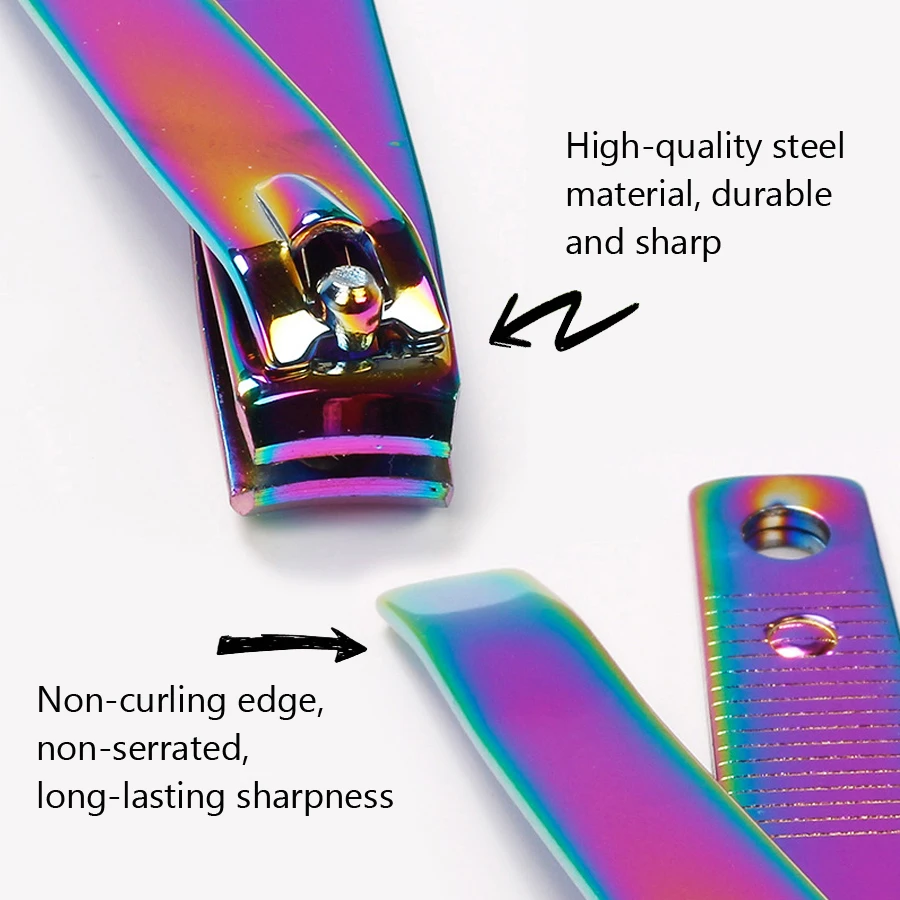 Titanium Nail Clippers, Stainless Steel, Nail Cutter, Scissor Plier, Toenail Fingernail, Professional Manicure Trimmer, Color 2