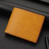 Men's Fashion Retro Business Short Wallet Multi Card Slot Horizontal Soft Pu Leather Men's Wallet 4
