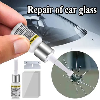 Kit Riparazione Vetri Auto: Rimuovi Graffi e Crepe su Finestrini di Auto, Camion e Moto - Set Riparazione Parabrezza