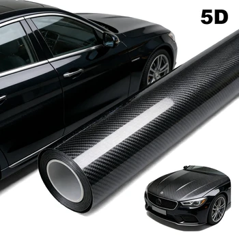 Pellicola per carrozzeria in fibra di carbonio Pellicola in vinile Accessori opachi Adesivo nero lucido 3D 4D 5D 6D Decorazione di copertura in lamina automatica