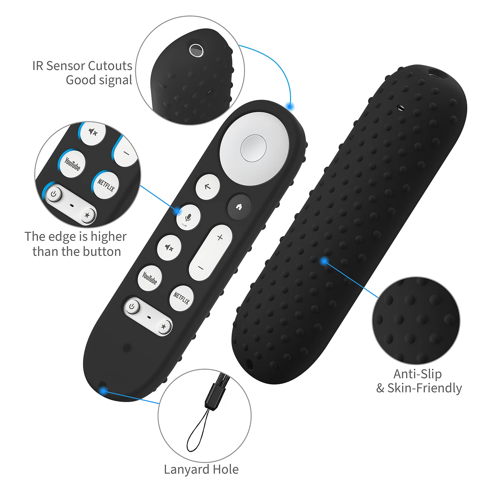 Protective case for Google TV streamer 4K remote control anti-slipping shockproof silicone case protection cover shell silicone remote case