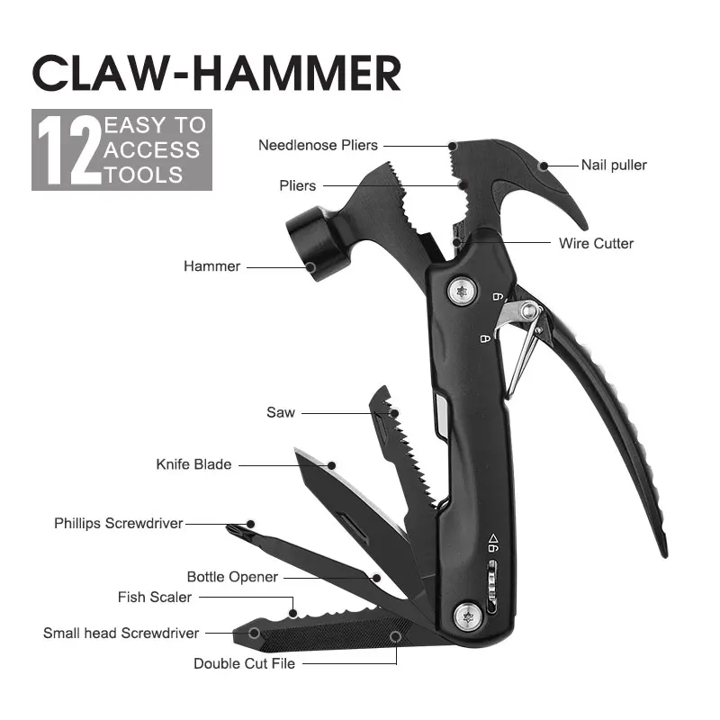Hammer Multitool Christmas Gifts for Father Men Survival Camping Essentials Survival Gadgets 2