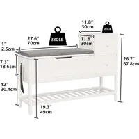 Entryway Shoe Bench with Flip Top Storage Space and 2 Drawers, forEntryway/Hallway 39.4in, Shoes Cabinets 2