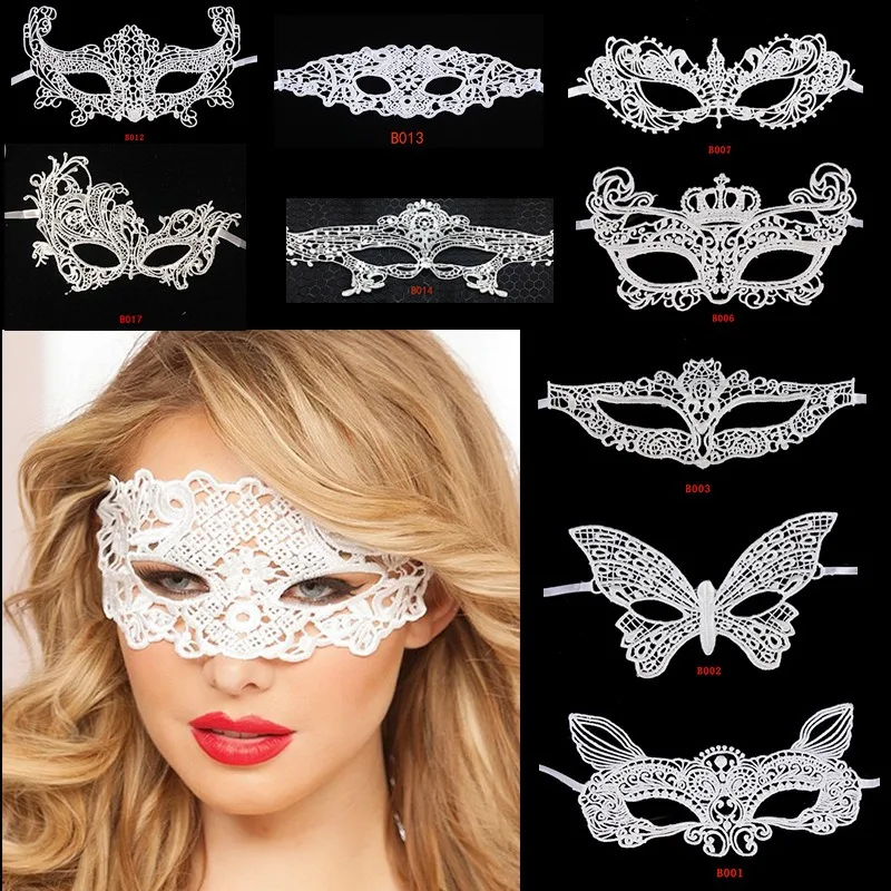Festival Party Lace mask white amorphous mask hollow sexy party dance nightclub eye mask