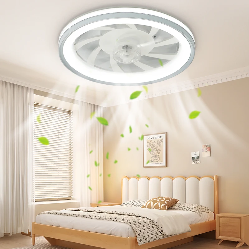 Ceiling Fan LED Ceiling Fan Lights LED Fan Light Intelligent Ceiling Light with Fan Remote Control Dimming Bedroom Decoration Invisible Air Blades