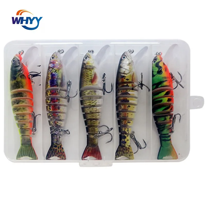 

WHYY 3/4/5 Pcs Sinking Wobblers Fishing Lures Jointed Crankbait Swimbait 8 Segment Hard Artificial Bait Fishing Tackle Lure Sets