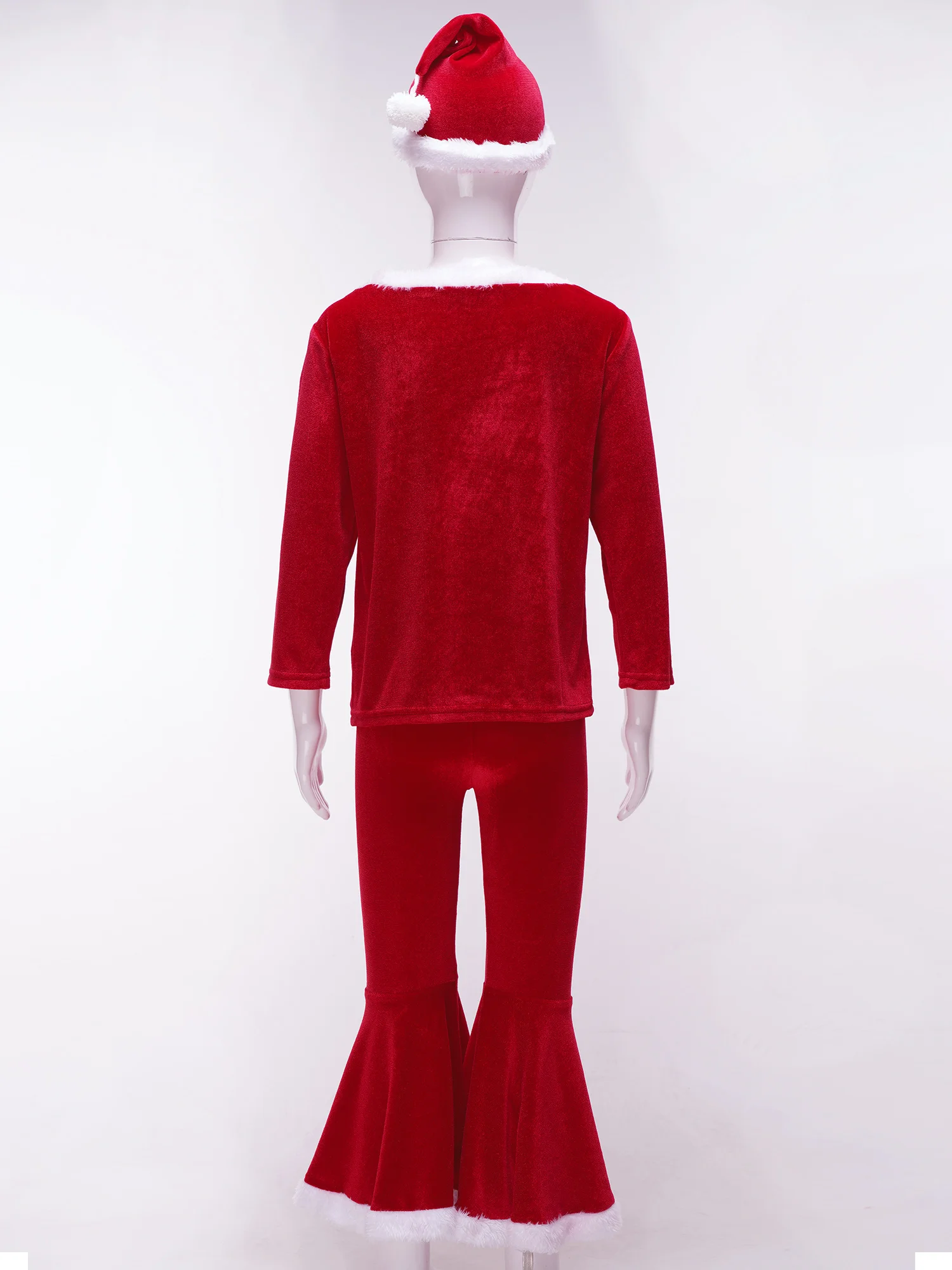 Girls Christmas Xmas Elf Santa Claus Cosplay Costume Long Sleeve