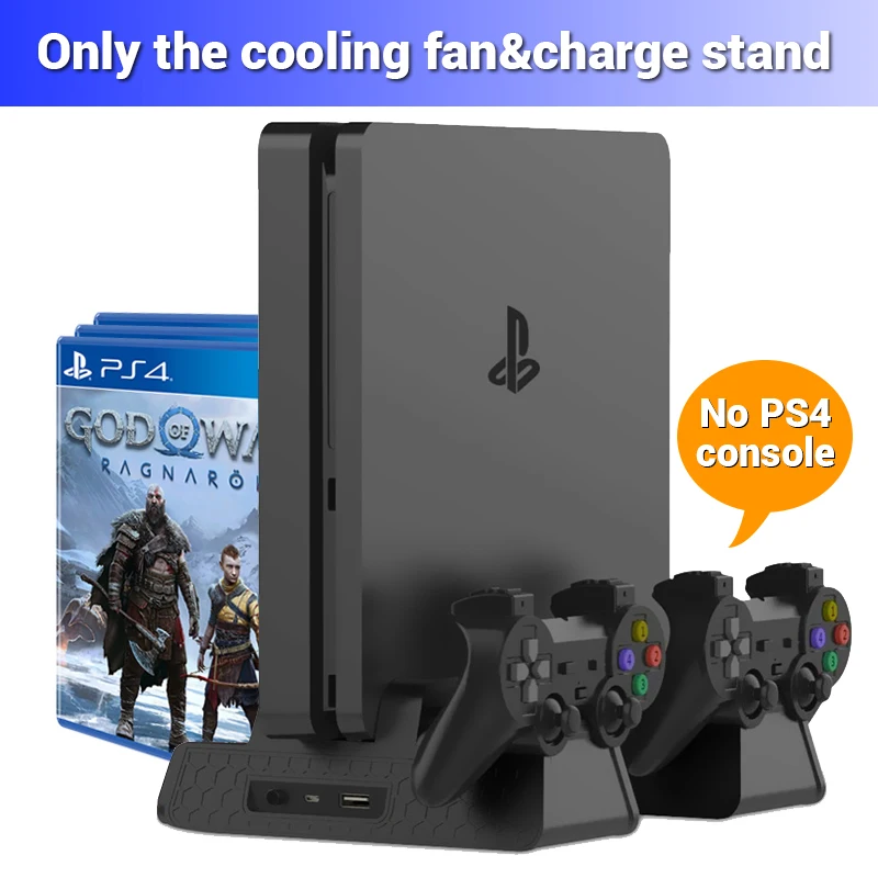 

PS4/PS4 Slim/PS4 Pro Dual Controller Charger Console Vertical Cooling Stand Charging Station LED Fan For Playstation 4/Pro