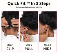 Perruque Cheveux Humains Bouclés Effet Vague d'Eau 18-36 pouces, Densité 250, avec Sangle Invisible et Cordon de Serrage, Perruque Frontale 360 Full HD en Dentelle Pré-Pluckée 4