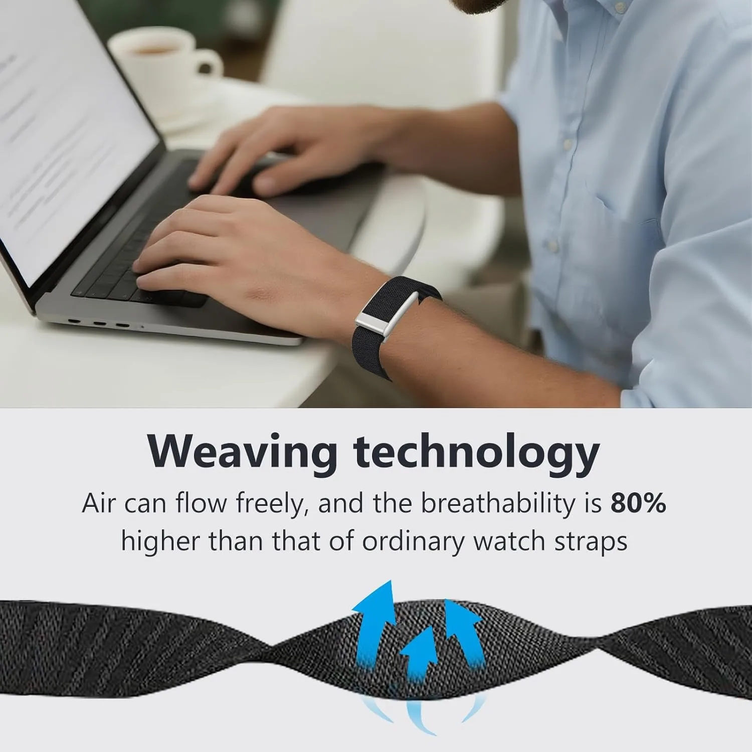 Premium Adjustable Nylon Sport Strap - Breathable Replacement Wristband