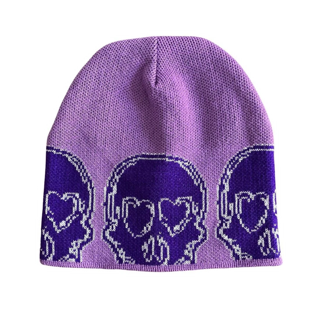 Y2K Beanie Cap Hats Knitted Wool Pullover Hat Letter Star Jacquard Hat