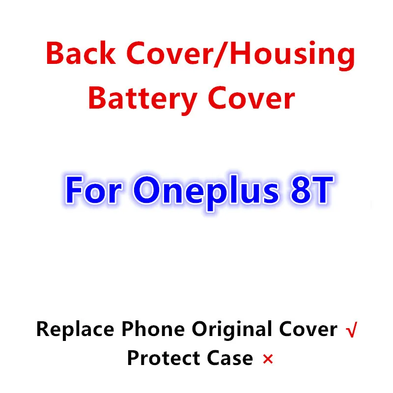 

Корпус Oneplus8T для Oneplus 8T One Plus 6,55 дюйма стеклянная задняя крышка батарейного отсека, ремонт, замена заднего фотоаппарата и объектива камеры для дверного телефона