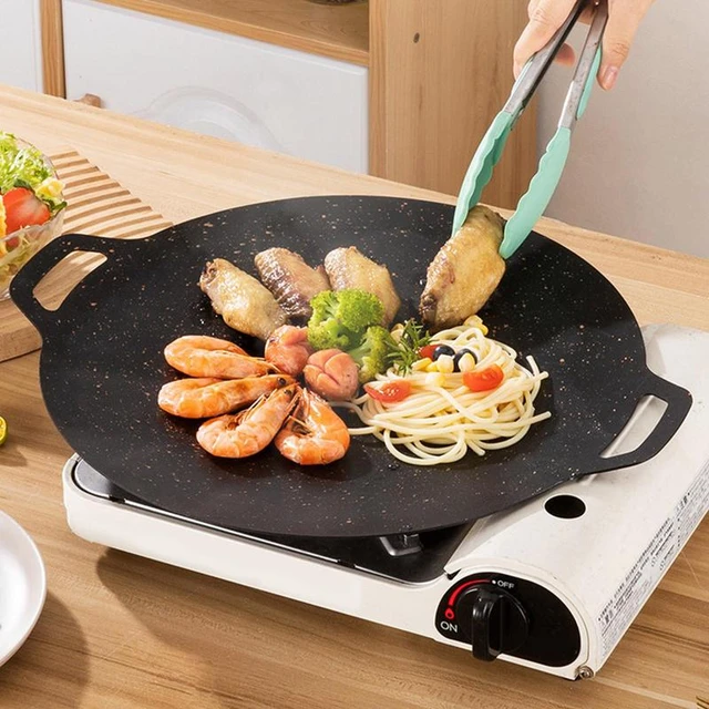 Korean Barbecue Grill Pan Round Induction Griddle Pan for Stove