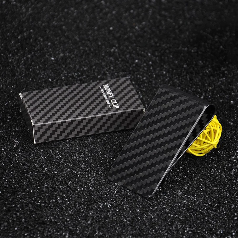 Black Real Forged Carbon Fiber Money Clip RIFD Slim Card Holder Wallet Men Women credit card holder metal money clip carbon fiber wallet id card holder