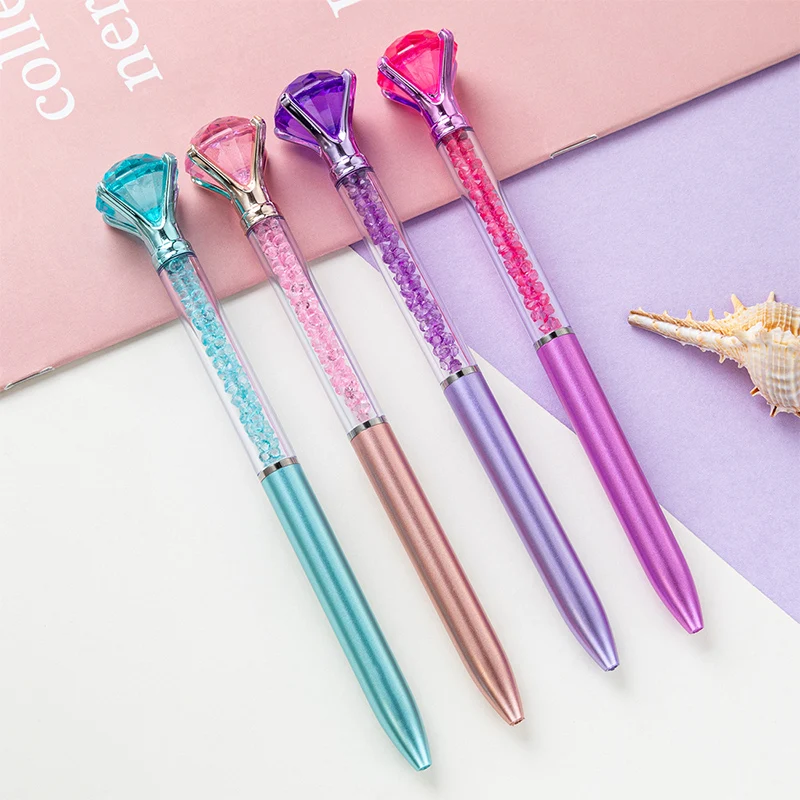 100pcs Great Diamond Crystal Ballpoint Pens Student Awards Advertising Office Accessories School Supplies Stationery Gift Pens post it awards десять лет