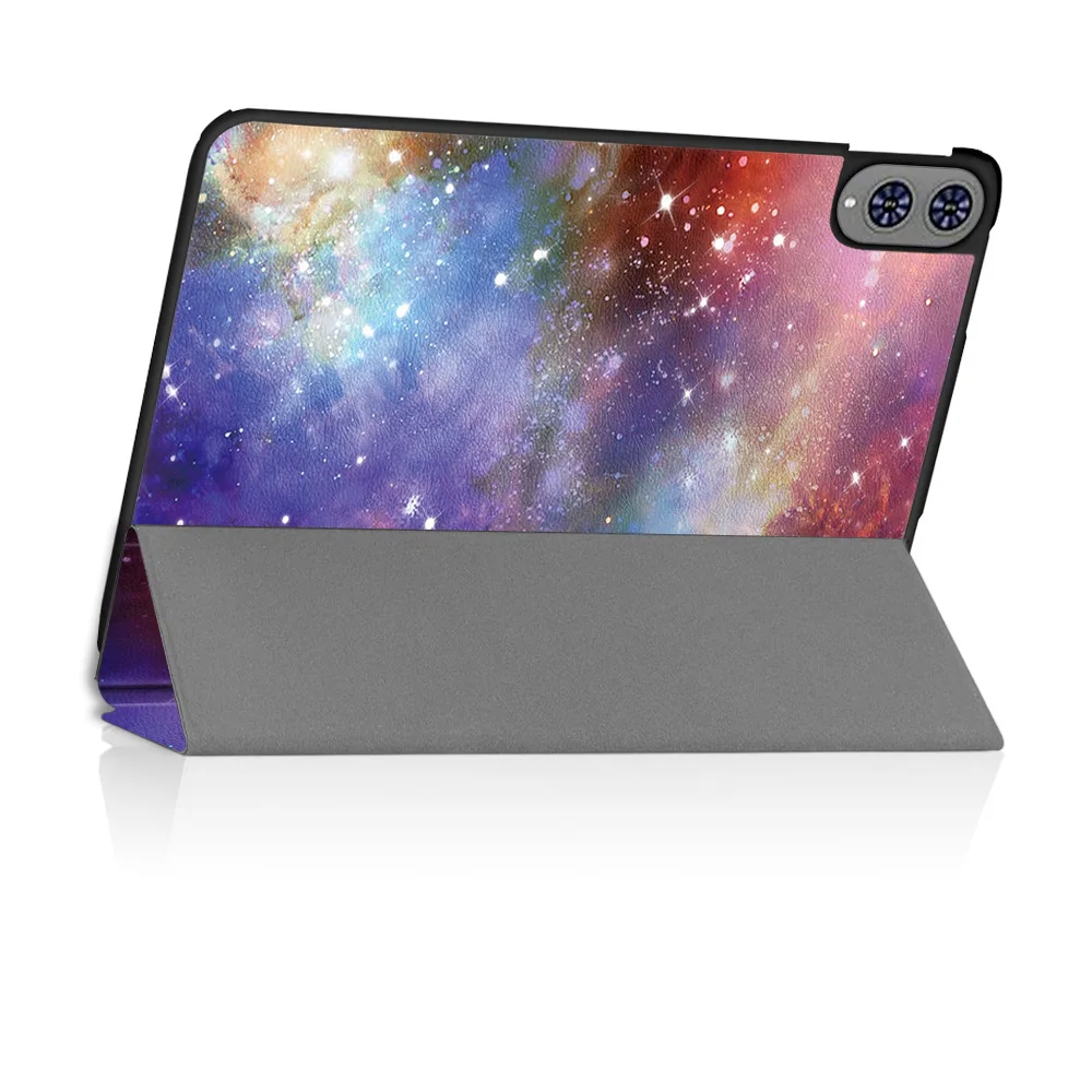 Slim Tri-Fold Leather Tablet Case with Stand - Durable and Portable Protective Cover