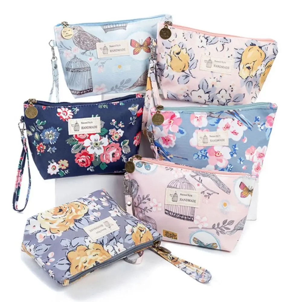 

Waterproof Cosmetic Bag Flower Printing Travel Storage Bag Portable Handbag Small Toiletry Bags for Women Zip Makeup Pouch