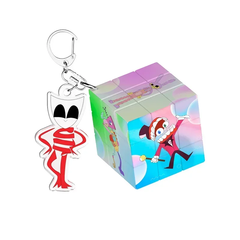 The Amazing Digital Circus Cube Keychain Game Keychain Monster Fidget Toy Anti Stress Relief