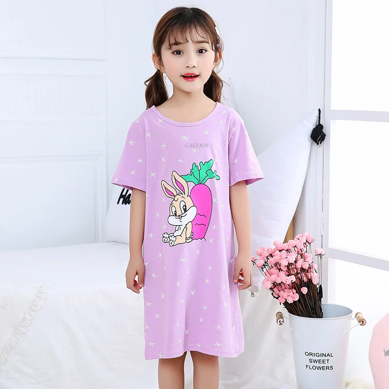 Summer Girls Nightgown Unicorn Sleeping Pajamas Dress for Kids
