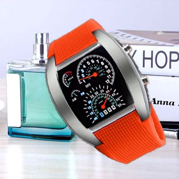 Racing dashboard electronic watch fashion sports aviation LED electronic watch men and women students personalised watch