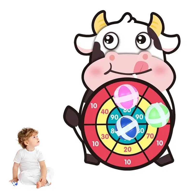 

Kids Dart Board Safe Dartboard Set With 3 Sticky Ball Cartoon Animal Dart Board Game Toys Set For Indoor Outdoor Sports Games