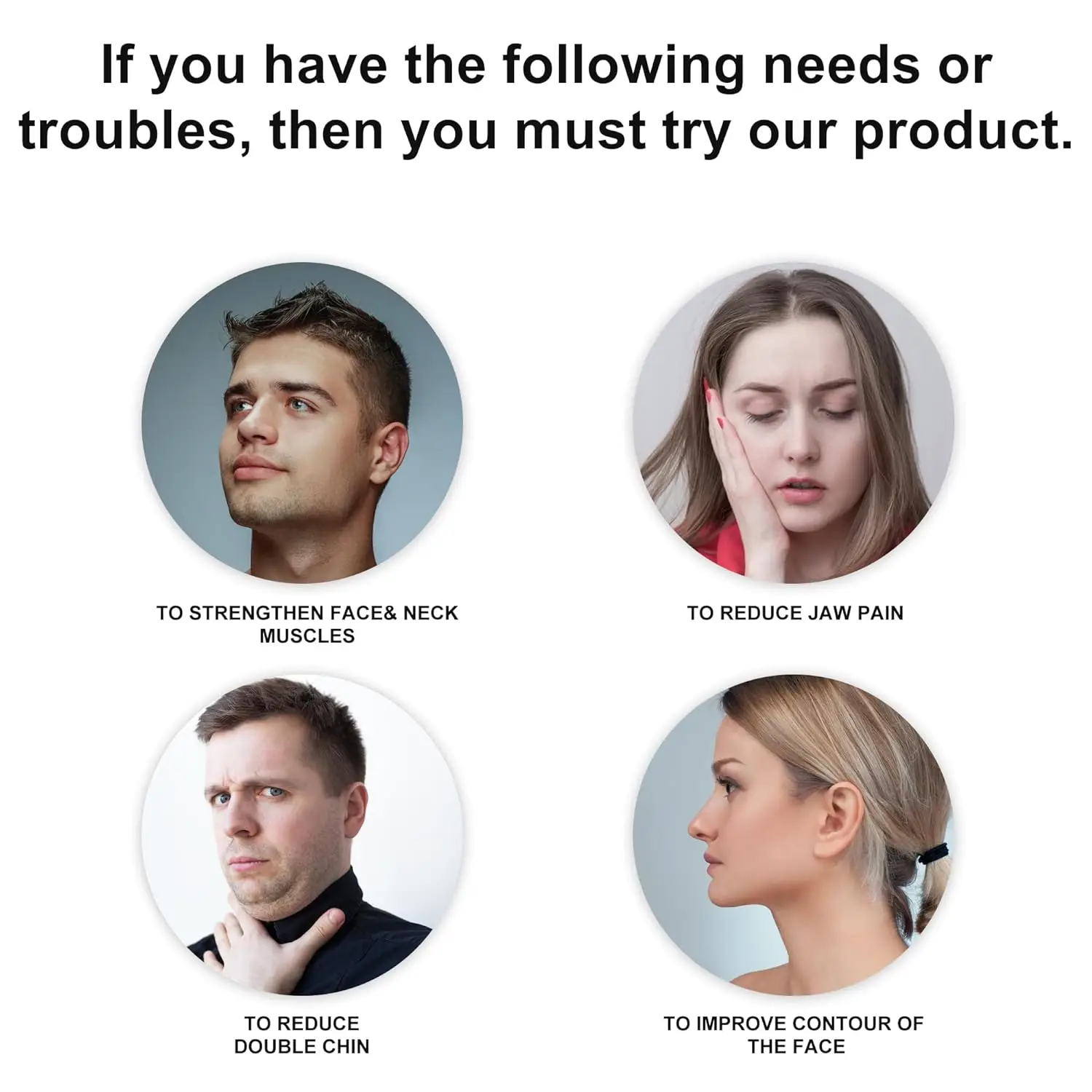 Jaw Exerciser Kit 3 PCS 3 Resistance Levels Silicone Jawline Exerciser Jaw Trainer Jawline Shaper Shark Toner For Men