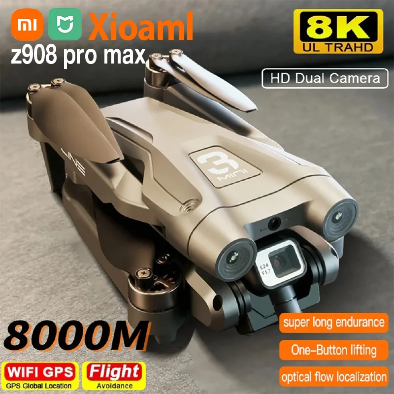 Mini quadcopter professional drone New Z908Pro Max drone with 4k professional Dual HD camera Mini drone ESC FPV Obstacle avoidance Brushless quadcopter RC toys