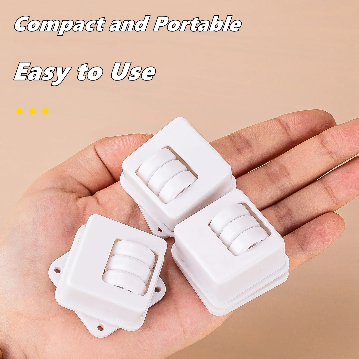 4Pcs Self Adhesive Rotatable Caster Wheels Strong Load-Bearing Universal 360° Rotating Wheels For Home Furniture Storage Boxes