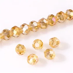 Czech Black Glass Round Beads for Jewelry Making - 3/4/6/8mm Spacer Beads Wholesale (Z115AB champagne)