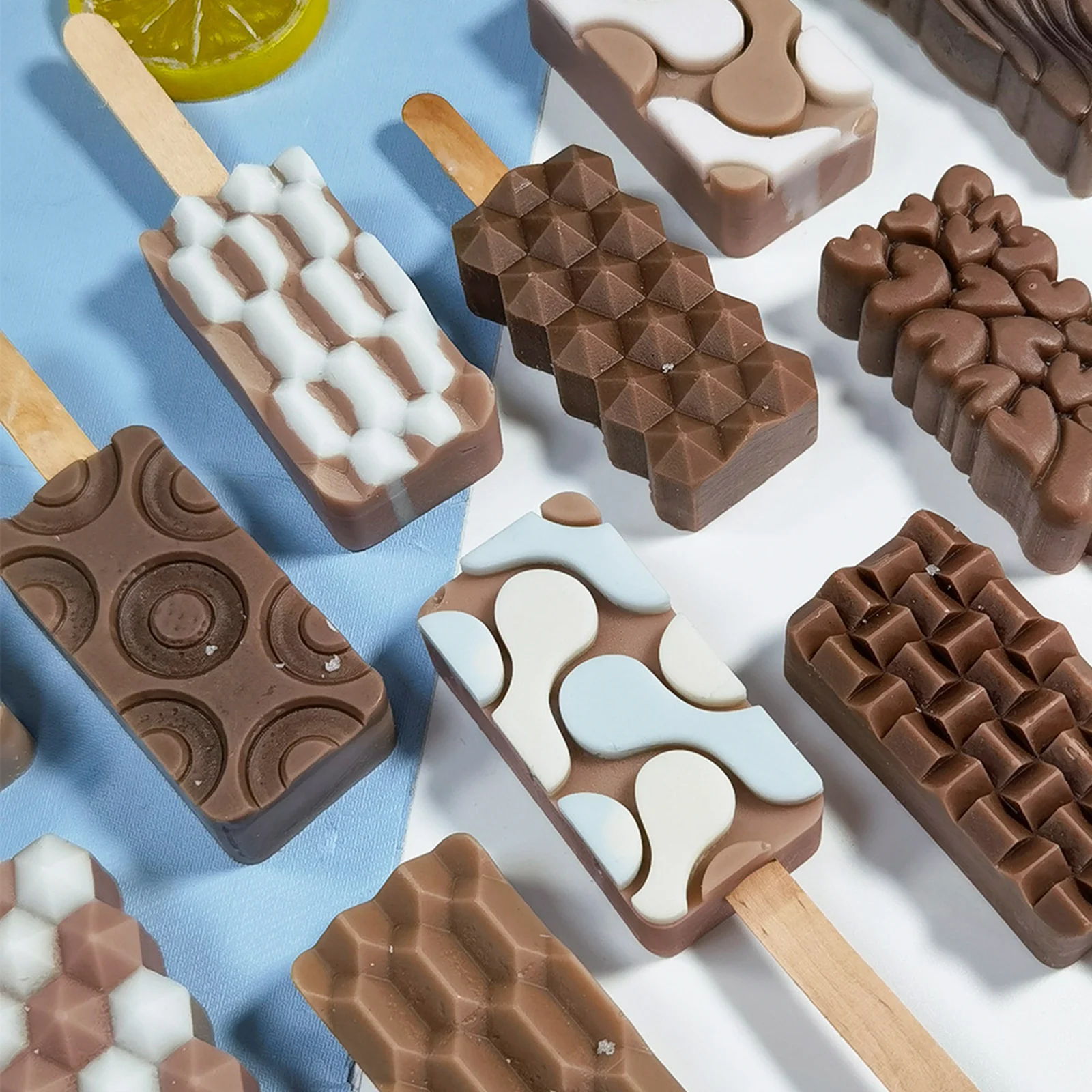 Small Squares Silicone Ice Cream Mold Diy Chocolate Dessert Popsicle Moulds Tray Ice Cube Maker Homemade Tools Summer Party Supp