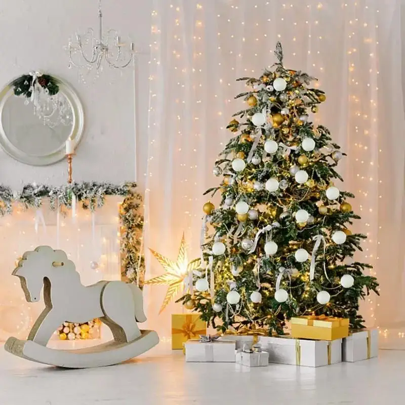 Description Picture 5 of item6/18PCS White Foam Christmas Balls Xmas Tree Hanging Snowball Ornament for Xmas New Year Wedding Party and Home Party Decoration