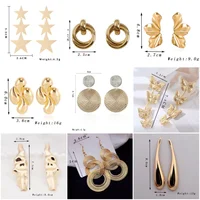 Minimalism Personality Metal Drop Earrings for Women Leaf Round Water Droplet Butterfly Twist Metal Earrings Geometry Jewelry - Image 6