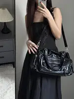 JIAERDI Vintage noir sacs à bandoulière sac à main femmes haute rue poche Chic Y2k sac à main femme Harajuku décontracté sacs à bandoulière 2025 6