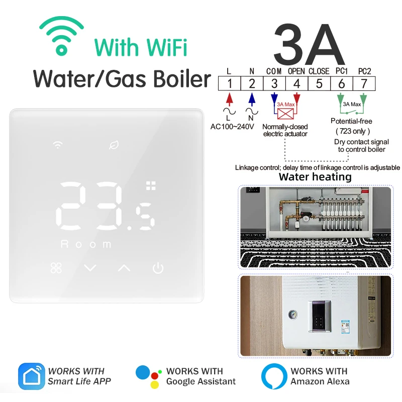 Smart WiFi Thermostat with Daily Programmable Temperature Control