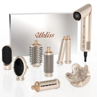 8 in 1 Hair Dryer Brush High Speed Brushless Blow Dryer Negative Ionic Hair Heating Brush Hot Air Styling Comb Auto Hair Curle