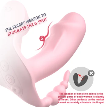 3 IN 1 Clitoris Sucking Dildo Vibrator Rotating Beads Panties Women Vagina Stimulator Adult 18 Sex Toy Female Sucker Vibrater 4