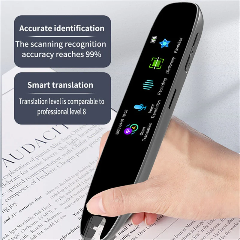 Voice Translator Language Translator Translation Pen A26 Scan Translation Pen Exam Reader Voice Language Translator Device with Touchscreen WiFi/Hotspot Connection/Offline Function