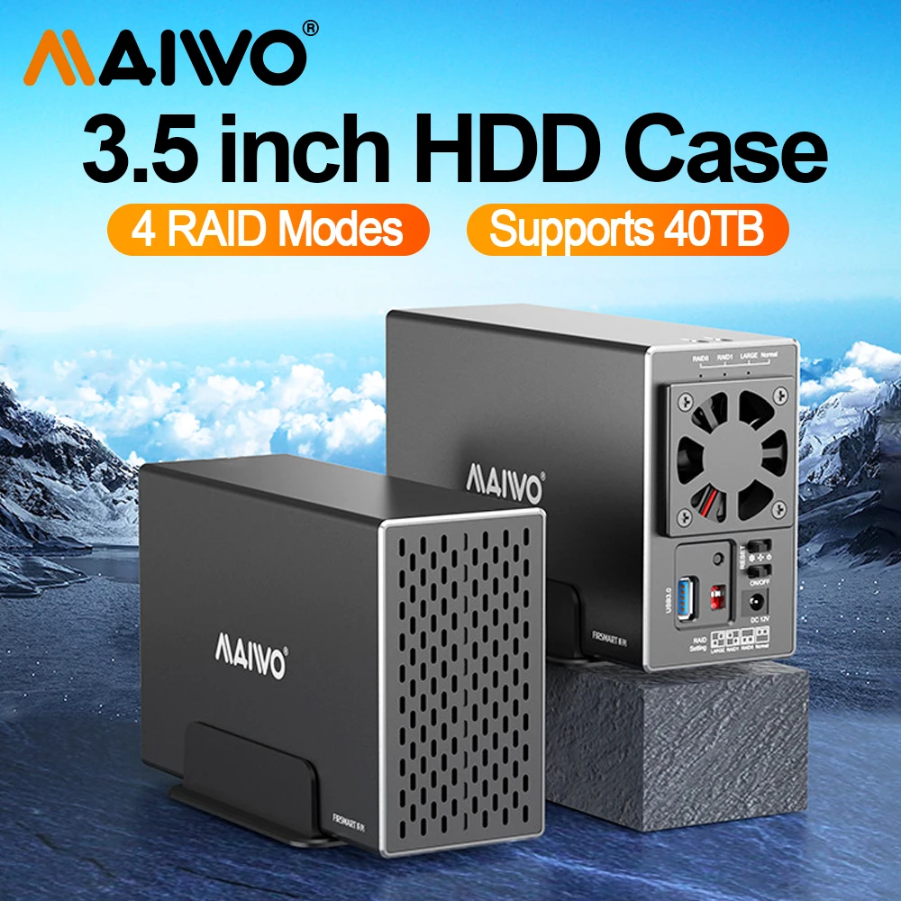 Maiwo-hard Drive Docking Station Sata para Usb 3.0 Bay Hdd 3.5 Hard Drive Case com Modos Raid
