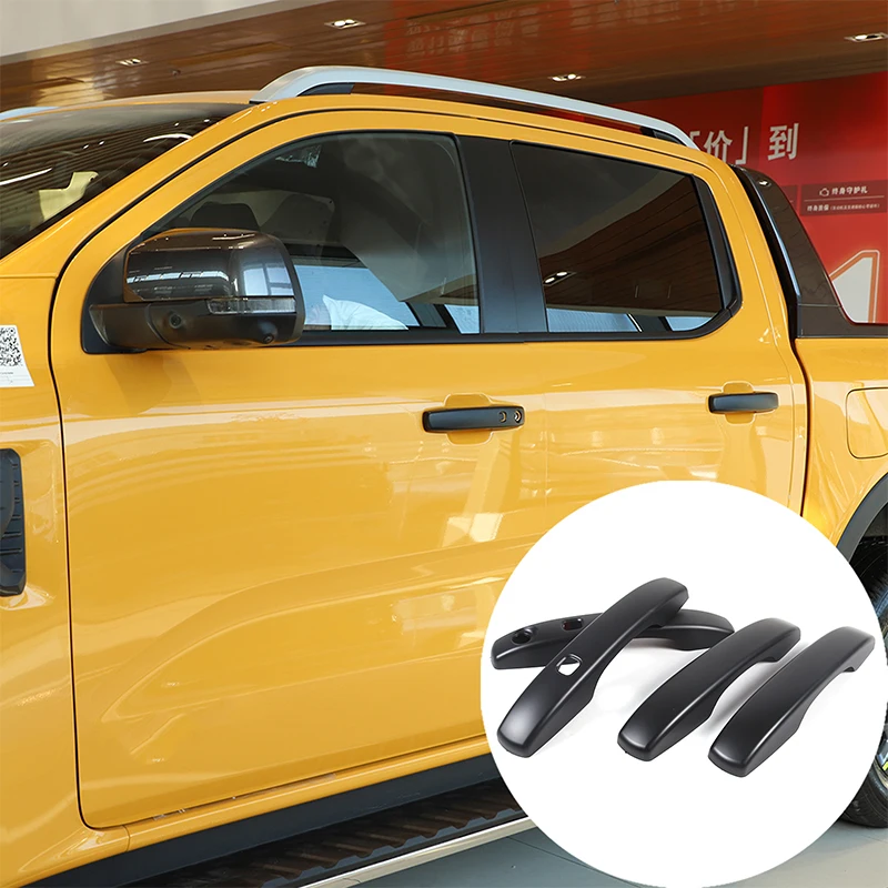 

For 2023 Ford RangerABS Matte Black Car Exterior Handle Protection Cover Sticker Car Exterior Protection Accessories 4Pcs