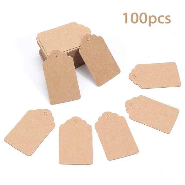 100Pcs Kraft Paper Tags, Gift Tags, Blank Hang Tags for Gift Bags