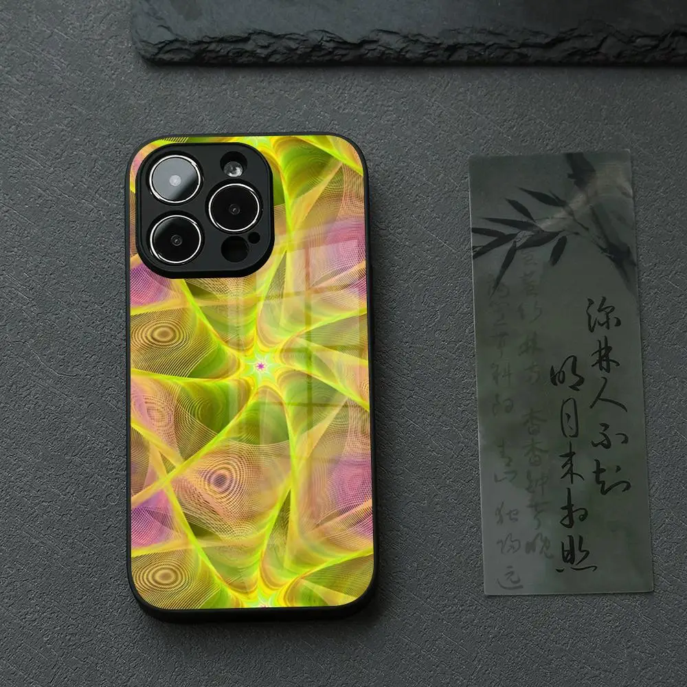Luxurious Glass Phone Case with Emilio Pucci Design Pattern