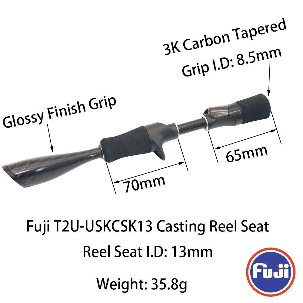 Pro Bomesh Fuji TCH Flat Back Casting Seat T2U-USKCSK13 Carbonfaser DIY Angelruten-Bauteile Zubehör – Detail 5