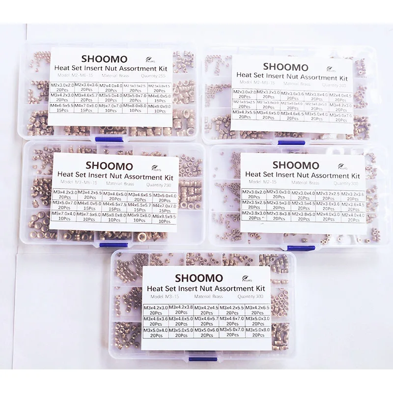 Rosca de Latão Recartilhado Heat Conjunto Insert Nuts Kit de Sortimento para Hot Melt Inconjunto Plástico M2-m6 - Imagem 4