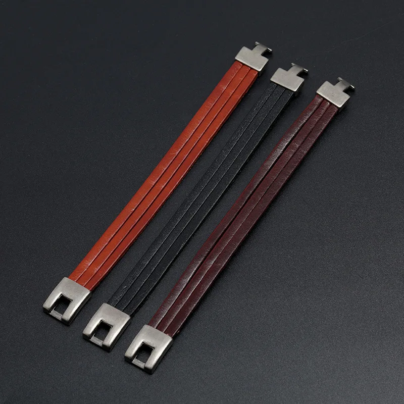 Leather Viking Bangle Bracelet for Men