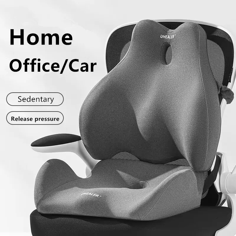 

Orthopedic Memory Foam Thickned Car Seat Cushion Set Slow Rebound Office Chair Back Support Cushion Seat Support Lumbar Cushion
