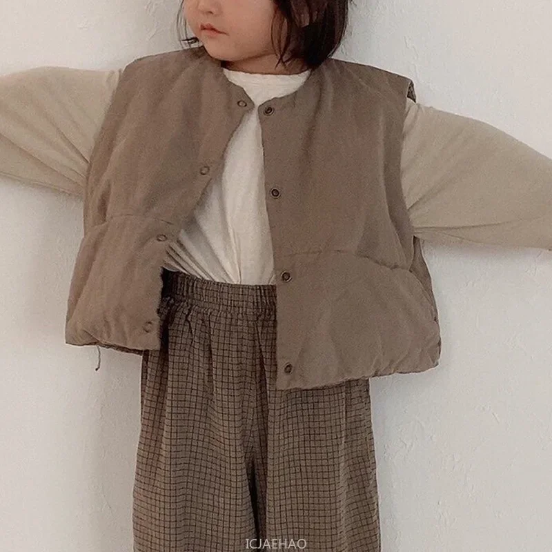 Girls Winter Clothes Boys Sleevless Jacket Toddler Baby Kids Single Breasted Vest Coat Children Outwear  Waistcoats New Autumn - 5