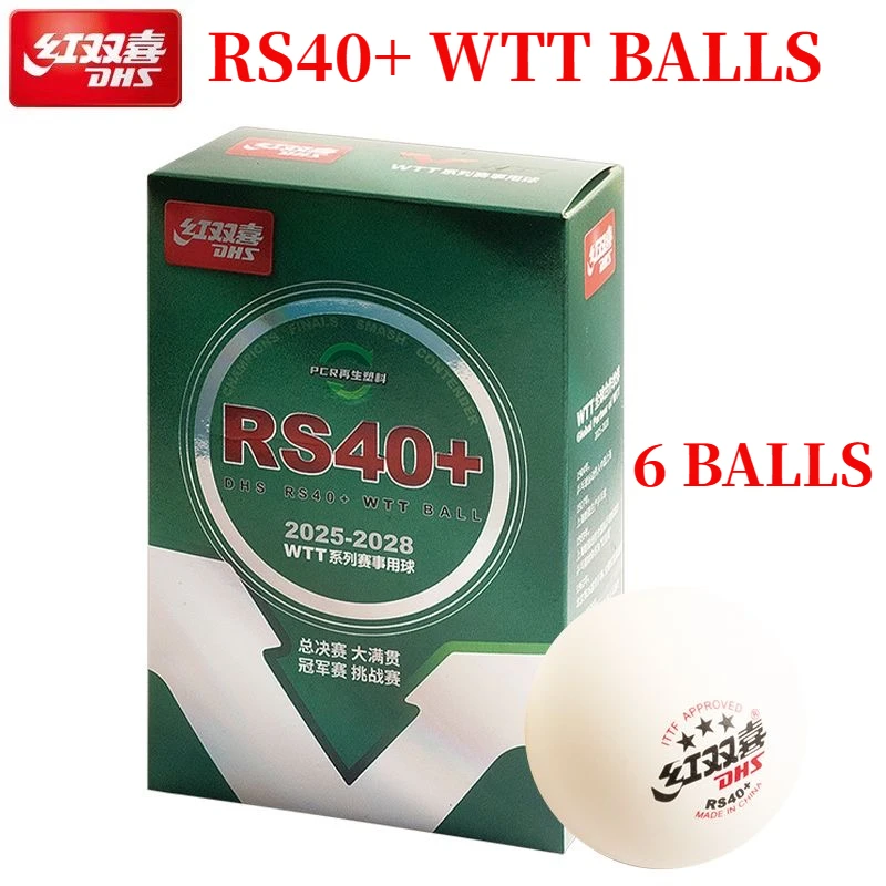 Premium DHS Table Tennis Balls - Enhanced RS40+ New Material - Competition Grade Pingpong Balls (6/10 Pack)