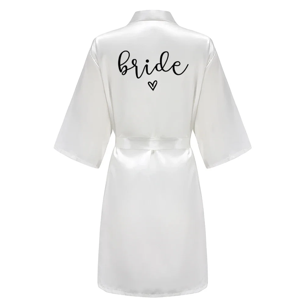 Wedding Party Team Black Letters Kimono Satin Pamas Bridesmaid Bathrobe Bride Robe bride robes,silk robe
