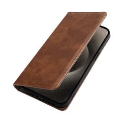 Luxury Leather Wallet Phone Case with Magnetic Flip Cover for Huawei P30 (Brown)